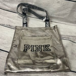VS PINK METALLIC TOTE BAG NWT